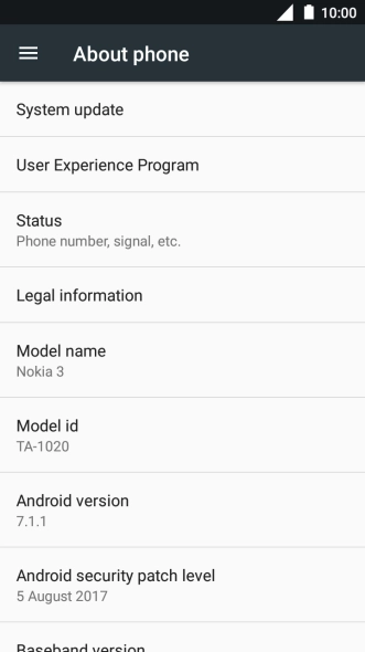 Press System update. If a new software version is available, it's displayed. Follow the instructions on the screen to update the phone software.