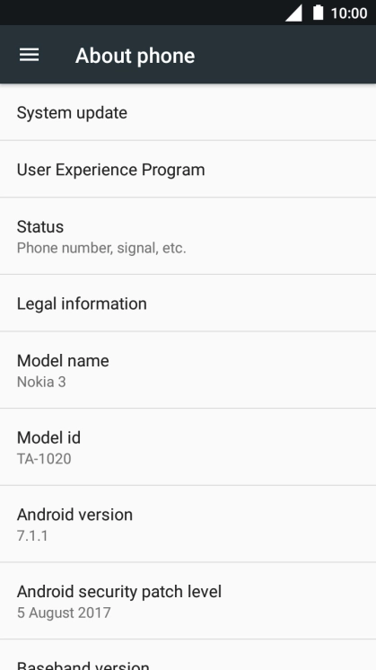 Press System update. If a new software version is available, it's displayed. Follow the instructions on the screen to update the phone software.