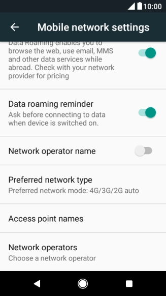 Press Network operators and your phone will search for networks.