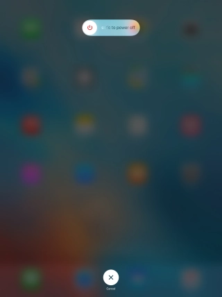 Press and drag the power off icon right. Press and drag the power off icon right.