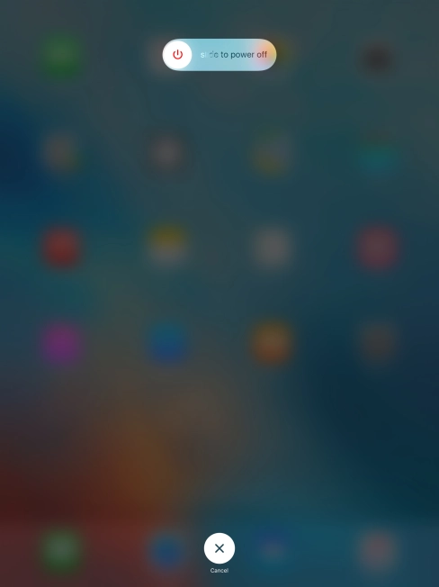 Press and drag the power off icon right. Press and drag the power off icon right.