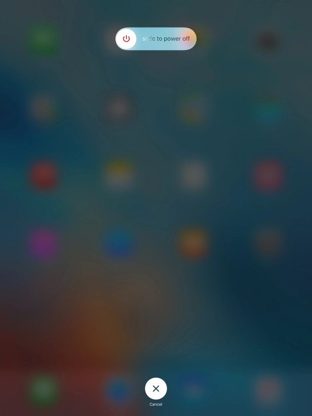 Press and drag the power off icon right. Press and drag the power off icon right.