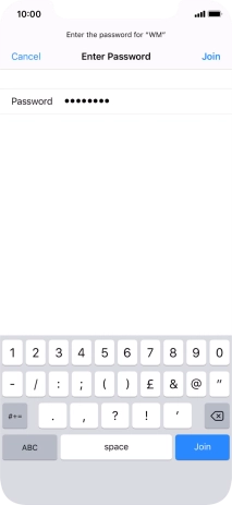 Key in the password for the Wi-Fi network and press Join.