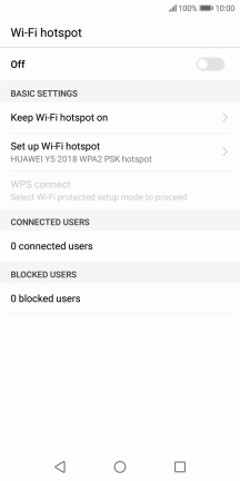 Press Set up Wi-Fi hotspot. Press Set up Wi-Fi hotspot.