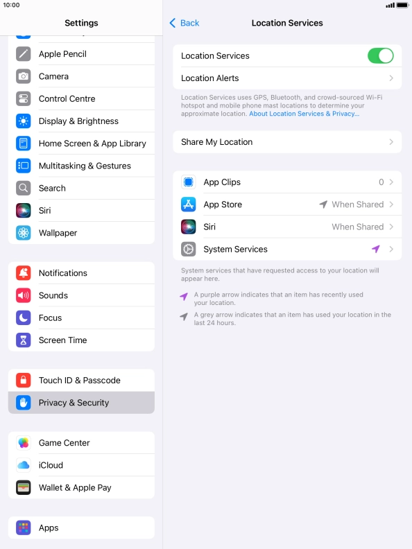 Press the required app. Press the required app.
