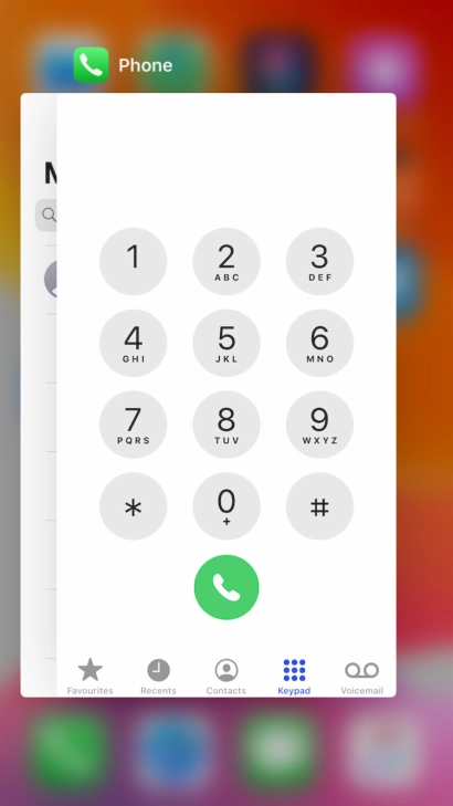 Slide upwards on the required application to end it. Slide upwards on the required application to end it.