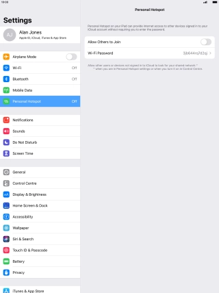 Press Wi-Fi Password and key in the required password. Press Wi-Fi Password and key in the required password.