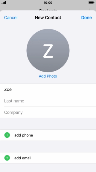 Press Last name and key in the last name.