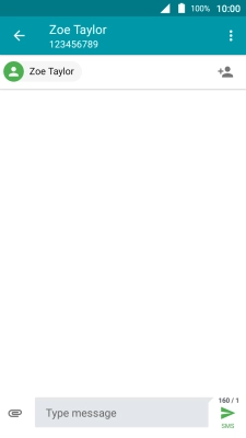 Press the text input field and write the text for your text message.