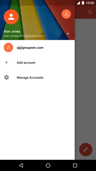 Press the required email account. Press the required email account.