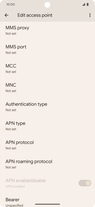 Press MMS proxy.