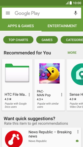 Press the search field.