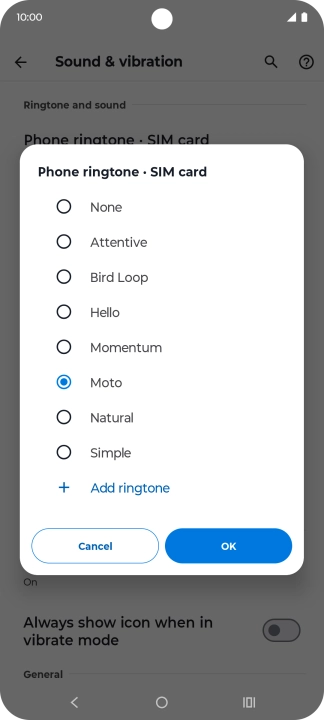 Press the required ring tones to hear them.
