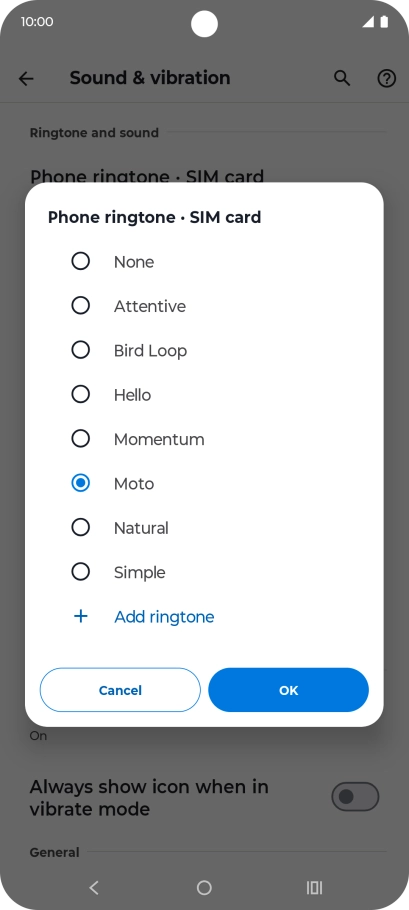 Press the required ring tones to hear them.
