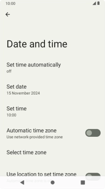 Press Set time automatically. Press Set time automatically.