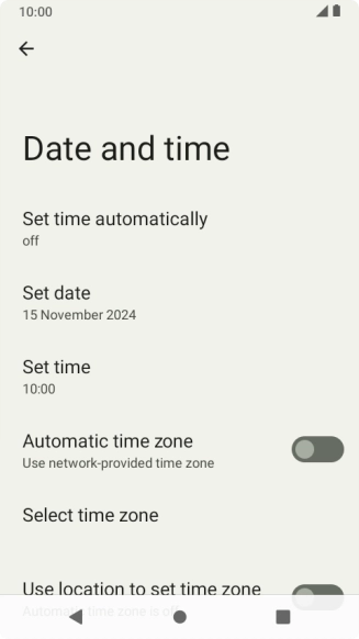 Press Set time automatically. Press Set time automatically.