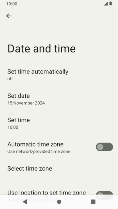 Press Set time automatically. Press Set time automatically.