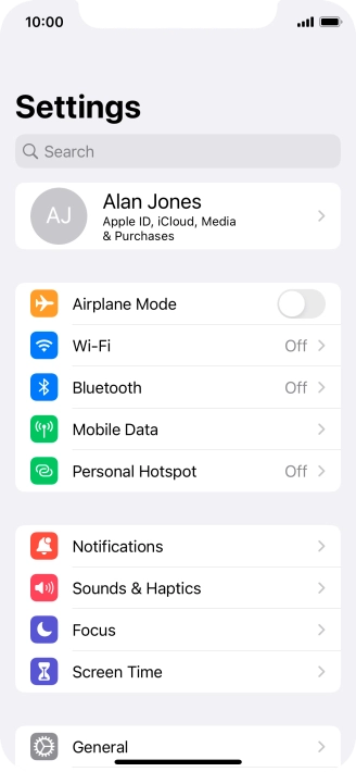 Press Mobile Data.
