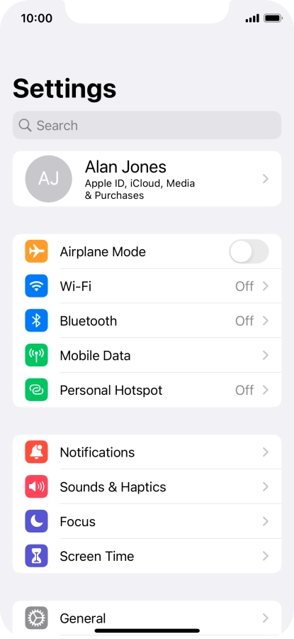 Press Mobile Data.