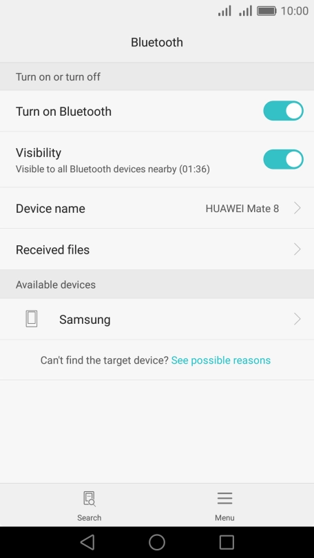 Press the required Bluetooth device and follow the instructions on the screen to pair the device with your phone. Press the required Bluetooth device and follow the instructions on the screen to pair the device with your phone.