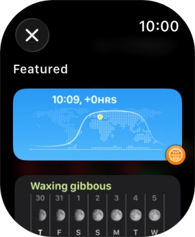 Press the required widget. Press the required widget.
