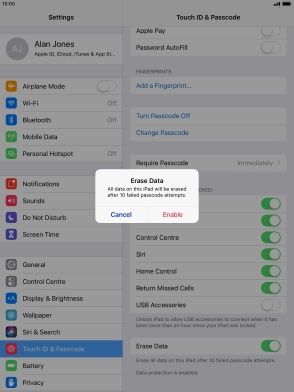 If you turn on the function, press Enable.
