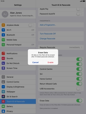 If you turn on the function, press Enable. If you turn on the function, press Enable.