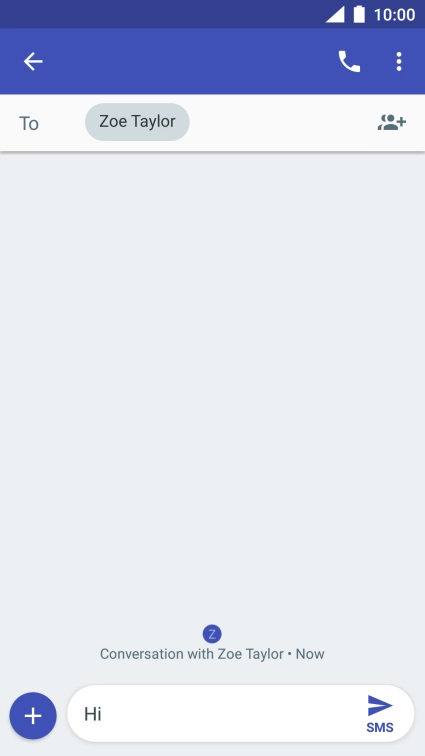 Press the send icon when you've finished your text message. Press the send icon when you've finished your text message.