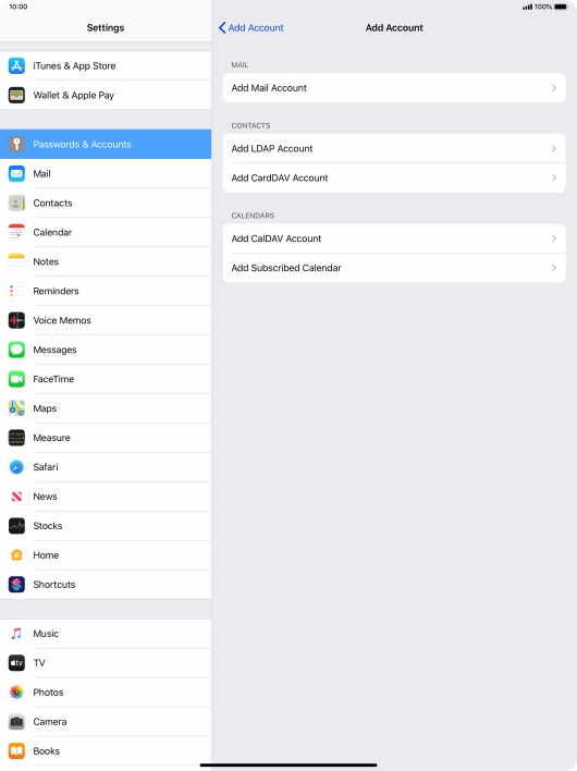 Press Add Mail Account. Press Add Mail Account.
