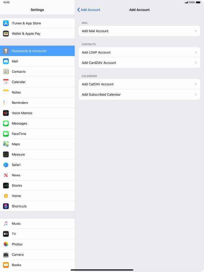 Press Add Mail Account. Press Add Mail Account.