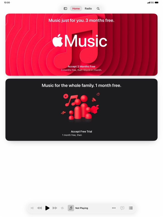 Press the iPad icon. Press the iPad icon.