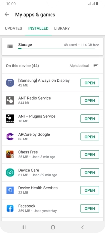 Press the required app. Press the required app.