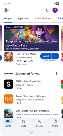 Press the profile icon.