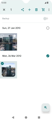 Press the required pictures or videos to select them. Press the required pictures or videos to select them.