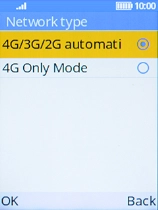 Select the required network mode.