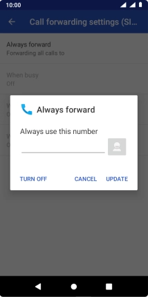 Press TURN OFF. Press TURN OFF.