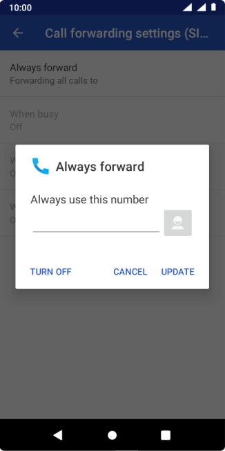 Press TURN OFF. Press TURN OFF.