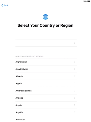 Press the required country or area.