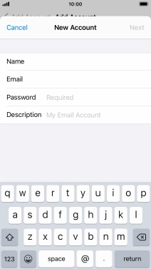 Press Password and key in the password for your email account. Press Password and key in the password for your email account.