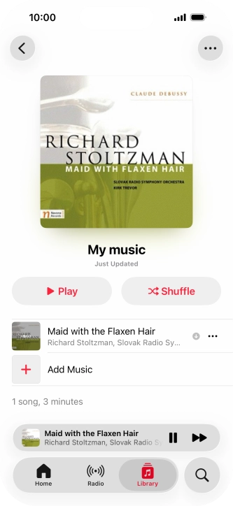 Press the song title.