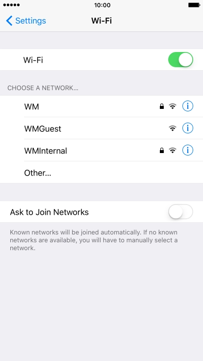 Press the required Wi-Fi network. Press the required Wi-Fi network.