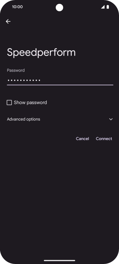 Key in the password for the Wi-Fi network and press Connect.