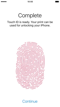 Press Continue. If you haven't previously selected a phone lock code, key in a code of your own choice twice.