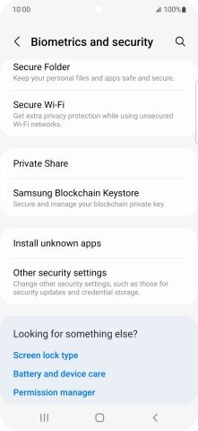 Press Other security settings. Press Other security settings.