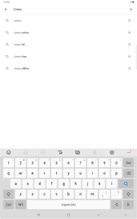 Key in the name or subject of the required app and press the search icon.