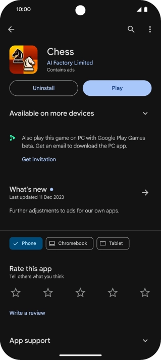 Press Uninstall.