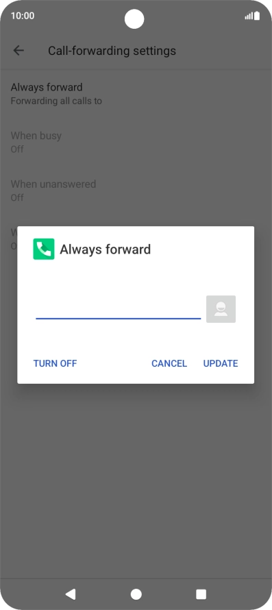 Press TURN OFF.