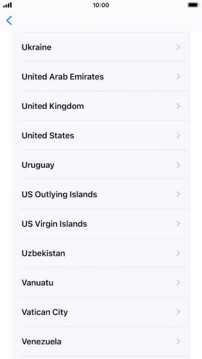 Press the required country or area.