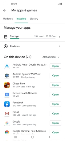 Press the required app. Press the required app.