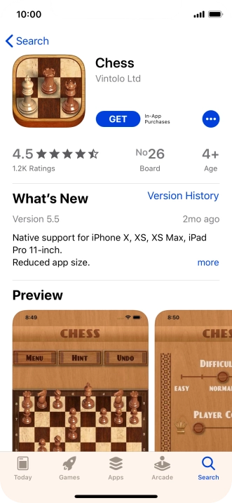 Press GET and follow the instructions on the screen to install the app.